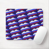 schip met rood en blauw zee muismat (Met muis)
