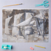  Schip nautische olieverfschilderij Decoupage Tissuepapier (Craft)