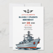 Schip Navy leger verjaardag Kaart (Voorkant)