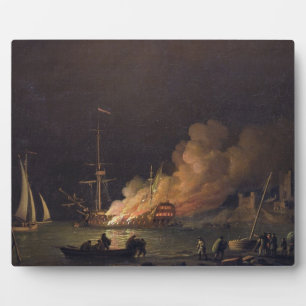 Schip on Fire at Night, c.1756 (olie op canvas) Fotoplaat