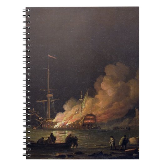 Schip on Fire at Night, c.1756 (olie op canvas) Notitieboek (Voorkant)