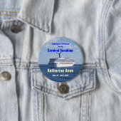 Schip op cruise Name Badge van Zee Ronde Button 7,6 Cm (In situ)