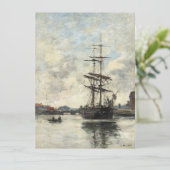 Schip op de Touques Eugene Boudin(Frans, 1824-189 (Staand voorkant)