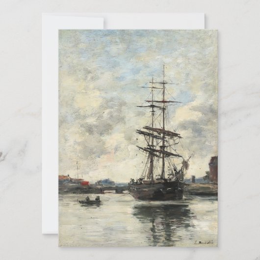 Schip op de Touques Eugene Boudin(Frans, 1824-189 (Voorkant)