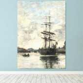 Schip op de Touques Eugene Boudin(Frans, 1824-189 Canvas Afdruk (Insitu (Houten vloer))