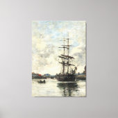 Schip op de Touques Eugene Boudin(Frans, 1824-189 Canvas Afdruk (Voorkant)