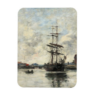 Schip op de Touques Eugene Boudin(Frans, 1824-189 Magneet