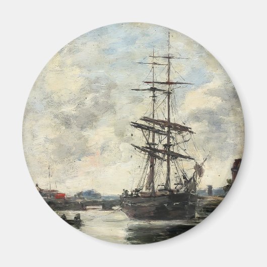 Schip op de Touques Eugene Boudin(Frans, 1824-189 Magneet (Voorkant)
