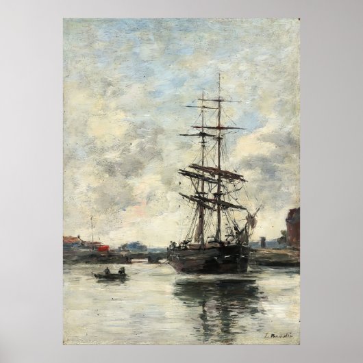 Schip op de Touques Eugene Boudin(Frans, 1824-189 Poster (Voorkant)