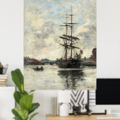 Schip op de Touques Eugene Boudin(Frans, 1824-189 Poster (Thuiskantoor)