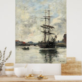 Schip op de Touques Eugene Boudin(Frans, 1824-189 Poster (Keuken)