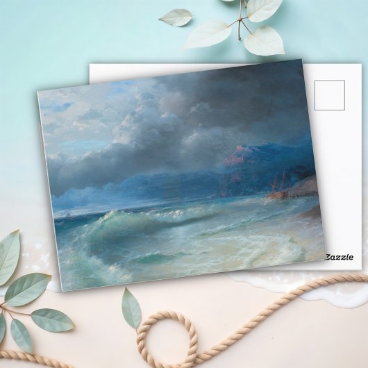 Schip op een Stormy Morning, Aivazovsky Briefkaart