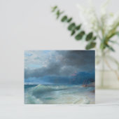 Schip op een Stormy Morning, Aivazovsky Briefkaart (Staand voorkant)