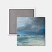 Schip op een Stormy Morning, Aivazovsky Magneet (Voorkant / Achterkant)