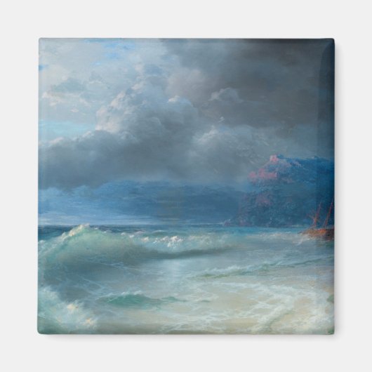 Schip op een Stormy Morning, Aivazovsky Magneet (Voorkant)
