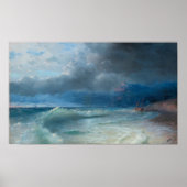 Schip op een Stormy Morning, Aivazovsky Poster (Voorkant)