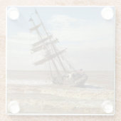 SCHIP OP HET BEDRIJF GLAZEN ONDERZETTER (Achterkant)