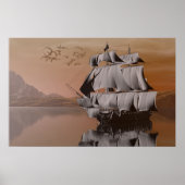 schip op het zee poster (Voorkant)
