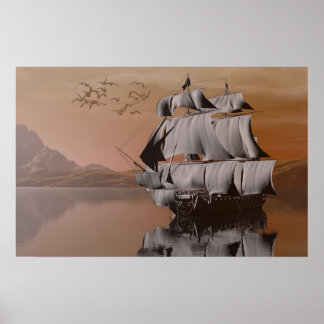 schip op het zee poster