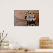 schip op het zee poster (Keuken)