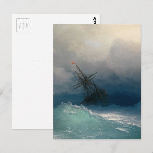 Schip op Stormy Zeeen, Ivan Aivazovsky - Briefkaart (Voorkant / Achterkant)