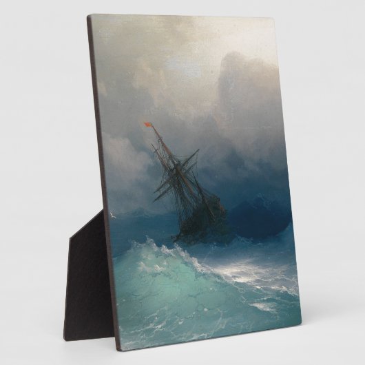 Schip op Stormy Zeeen, Ivan Aivazovsky Fotoplaat (Zijkant)