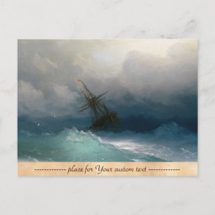 Schip op Stormy Zeeen Ivan Aivazovsky seizoenscape Briefkaart
