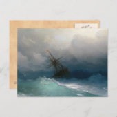 Schip op Stormy Zeeen Ivan Aivazovsky seizoenscape Briefkaart (Voorkant / Achterkant)