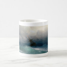 Schip op Stormy Zeeen Ivan Aivazovsky seizoenscape Koffiemok
