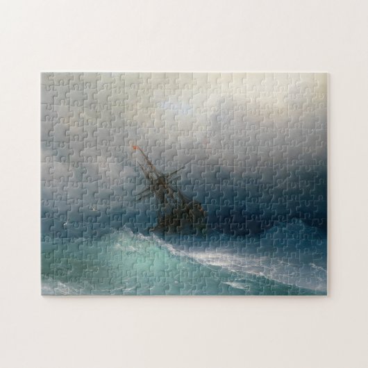 Schip op Stormy Zeeen Ivan Aivazovsky seizoenscape Legpuzzel (Horizontaal)