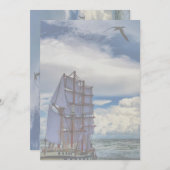 Schip op zee - lagere dekking kaart (Voorkant / Achterkant)