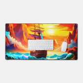 Schip op zonsondergang bureaumat (Keyboard & Muis)