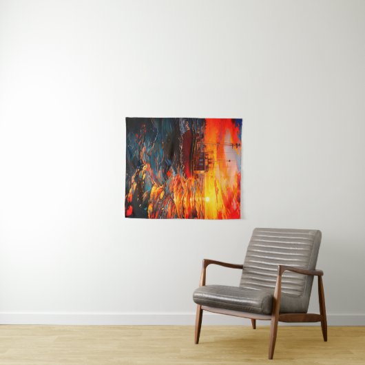 Schip op zonsondergang wandkleed (In Situ (horizontaal))