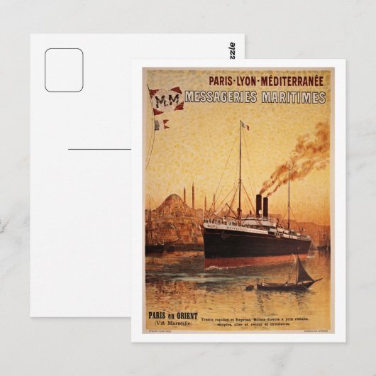  schip Parijs Lyon Méditerranée: reis en vervoer Briefkaart (Voorkant / Achterkant)