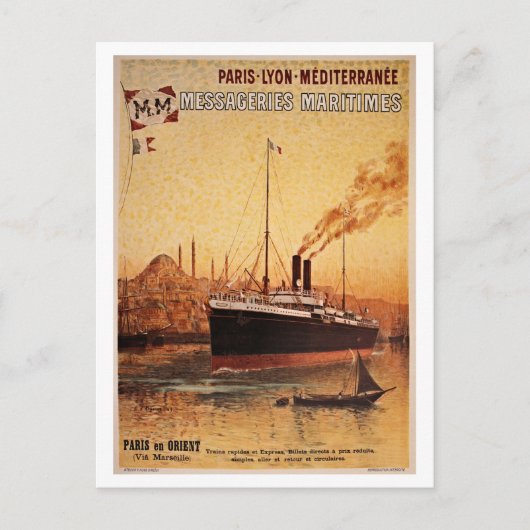 schip Parijs Lyon Méditerranée: reis en vervoer Briefkaart (Voorkant)