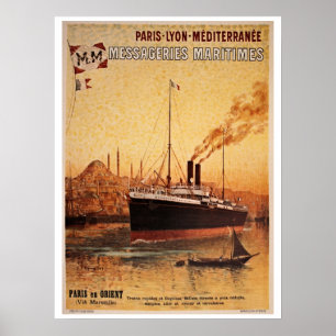  schip Parijs Lyon Méditerranée: reis en vervoer Poster