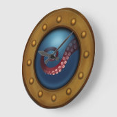 Schip Porthole Deep Zee Octopus Nautical Steampunk Grote Klok (Hoek)