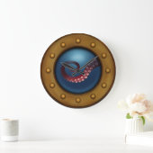 Schip Porthole Deep Zee Octopus Nautical Steampunk Grote Klok (Huis)