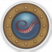  Schip Porthole Octopus Steampunk Nautical Sticker (Voorkant)