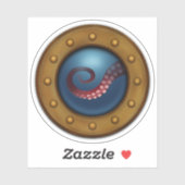 Schip Porthole Octopus Steampunk Nautical Sticker (Vel)