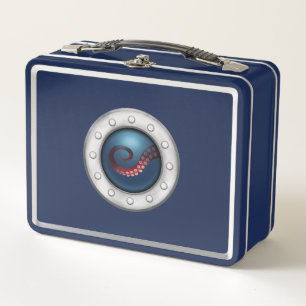 Schip Porthole Octopus Zee Monster Zeiland Blauw