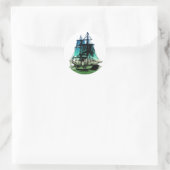  schip ronde sticker (Tas)
