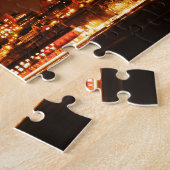 Schip 's nachts in Stockholm, Zweden Legpuzzel (Zijkant)