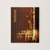 Schip 's nachts in Stockholm, Zweden Legpuzzel (Verticaal)
