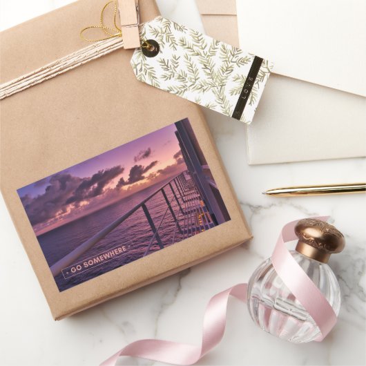 Schip Serene Sunrise Cruise Rechthoekige Sticker (Geschenken)