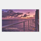 Schip Serene Sunrise Cruise Rechthoekige Sticker (Voorkant)