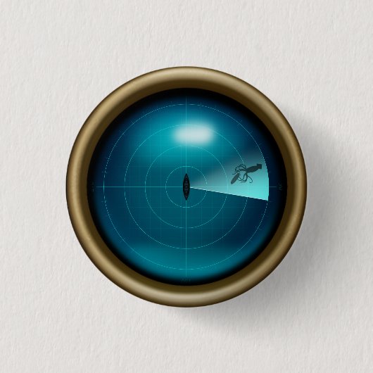 Schip Sonar Afbeelding van een Kraken Nautical Ste Ronde Button 3,2 Cm (Voorkant)