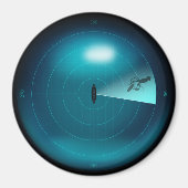 Schip Sonar met Giant Squid Kraken Fun Nautical Magneet (Voorkant)