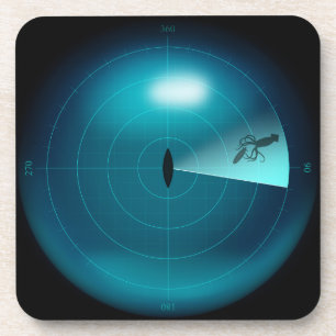 Schip Sonar Screen Kraken Giant Squid Nautical Bier Onderzetter