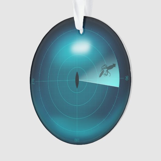 Schip Sonar Screen Kraken Giant Squid Nautical Ornament (voorkant)